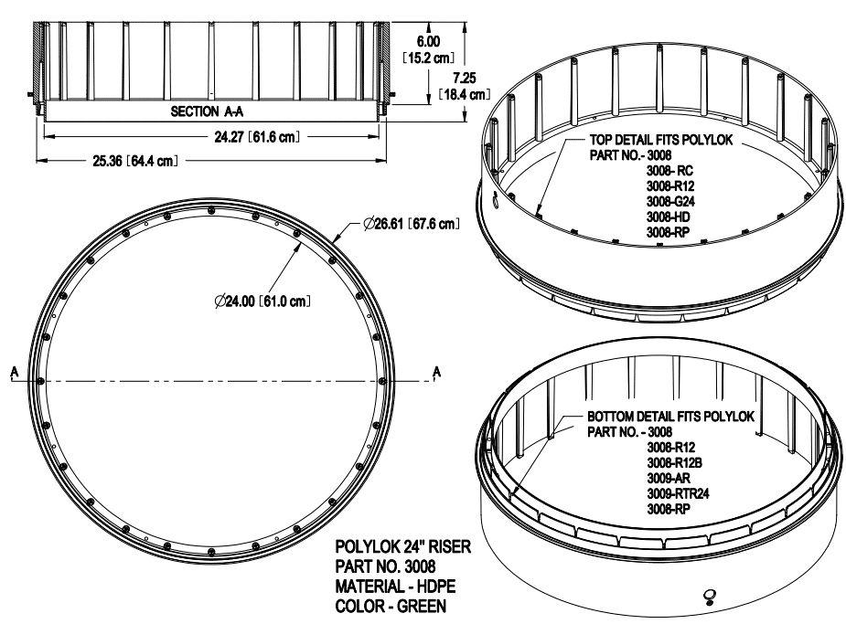 Réhausse 24"x6" POLYLOK - 0