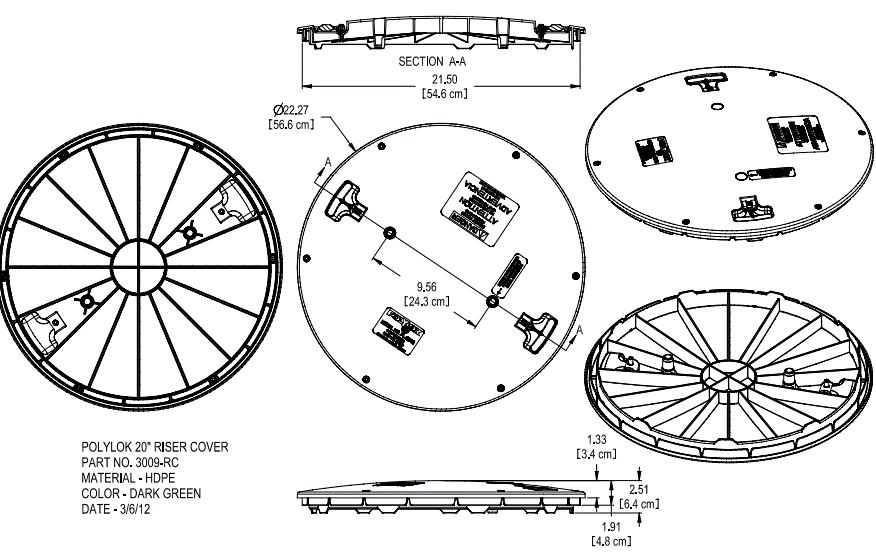 Couvercle bombé 20" POLYLOK - 0