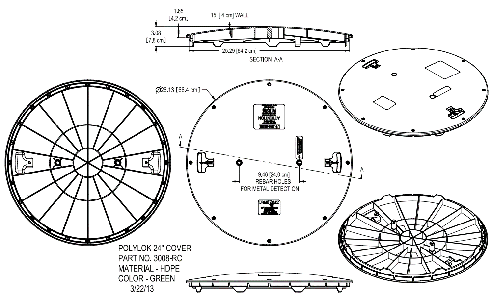 Couvercle bombé 24" POLYLOK - 0