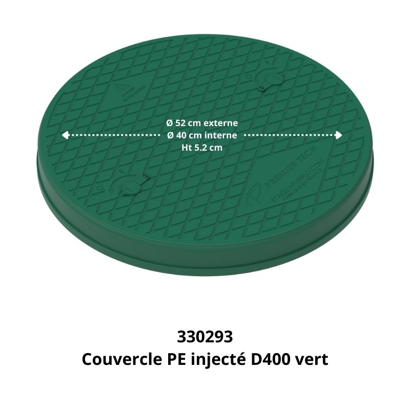 Couvercle vert de diamètre interne 40 cm pour cuve enterrée MILLENIUM