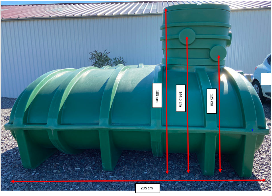 Récupérateur eau de pluie 6000 litres à enterrer-réhausse 600 Franco de port