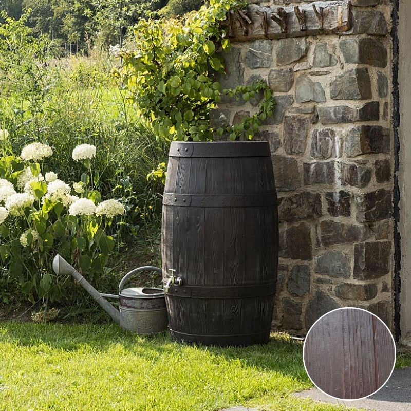 Réservoir décoratif d'eau de pluie tonneau : BARRIQUE et BOURGOGNE